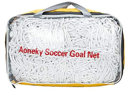 Aoneky 4 mm Heavy Duty Soccer Goal Net - 10 lbs per Netting - 24 x 8 Ft - Replacement Full Size Football Post Net - NOT Include Posts (12 x 6 Ft)