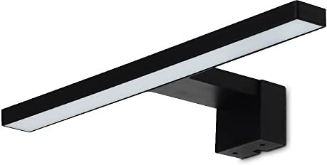 Kwazar – Lampe LED pour Miroir Salle de Bain - Barre LED 3-en-1 ELENA, Salle de Bain 5W 450lm, 30cm, Blanc Neutre 4000K, IP44, 230V – Applique pour Miroir et Meuble, Couleur Noir