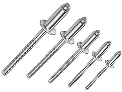 irsa24 500 X Blindnieten mit Flachkopf und gerilltem Nietdorn ISO 15983 Edelstahl A4/A4 4X12 Nieten