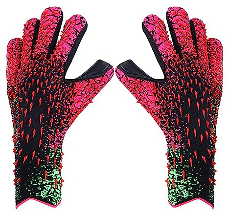 YSTP Torwarthandschuhe Jugendliche und Erwach Fußballhandschuhe Rutschfes Latexschaum Fußballtorhüter Handschuhe mit Fingersave Handgelenkschützenden Eigenschaften Größe 8