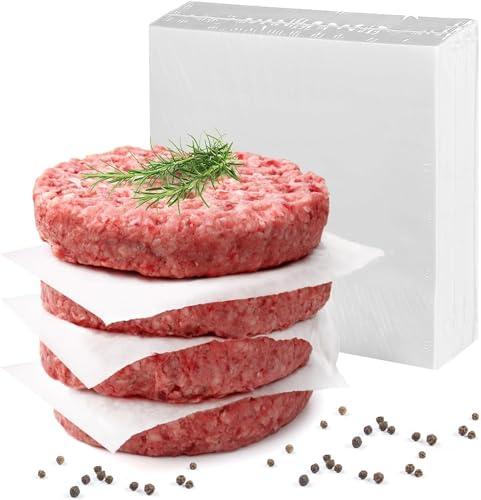 GWHOLE 500 PCS 14 cm Burger Wax Paperr Sheets,Non Stick | Greaseproof Papers,for Foods Seperating ,Patty Meat Beef Cookies Storing Cake Tin Baking Pans
