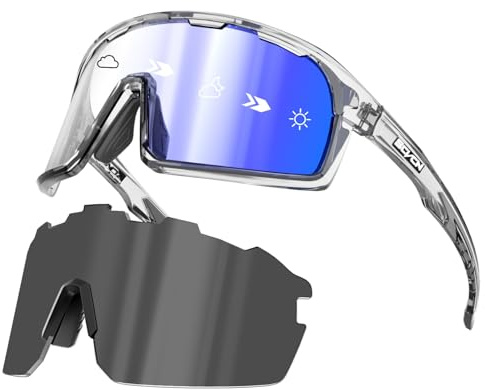 SCVCN Photochromatische Selbsttönend Fahrradbrille Polarisiert Herren Damen Sportsonnenbrille Klar Radsportbrille Radfahren MTB Radbrille Laufen Angeln Volleyball Tennis Bergsteigen Wandern S144