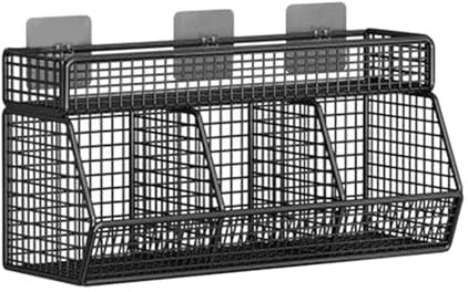 perfk Cestino Portafrutta Da Appendere Alla Parete, Organizer Da Parete, Robusto Supporto in Filo Metallico per Conservare Verdure Frutta Snack, Per Cucina/Dispensa/Bagno, 3 griglie