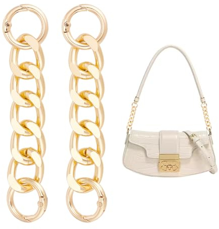 UNICRAFTALE 2 Stück Kurze Taschenketten Geldbörsenriemenver Längerung 10.8cm Goldene Handtaschen Verlängerungskette Schulterriemen für Taschen Für Crossbody Schulter Handtaschen Taschen Zubehör