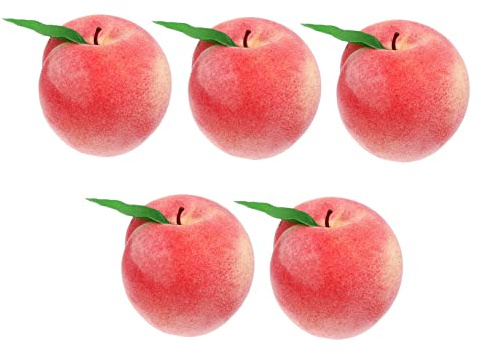 PRETYZOOM Melocotón Artificial Decorativo para Hogar y Tienda, 5 Piezas de Plástico Rosa Diseño Realista y Apariencia Vívida para Exhibición en Comedor