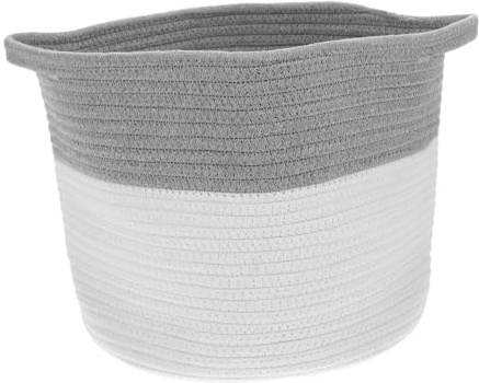 ibasenice Cotton Woven Storage Basket Dual Handles for Desktop Organization for Toys Sundries in Home Supplies