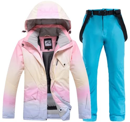Farblich Passender Damen-Skianzug Winddicht Wasserdicht Snowboard-Anzug Color 4 S