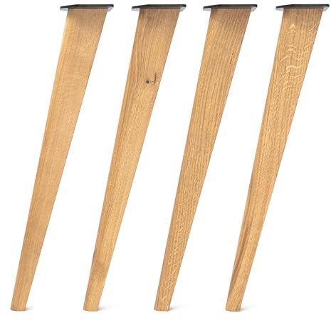 The Hairpin Leg Co. Tapered Oak Table Legs, 71cm, Unfinished, Set of 4