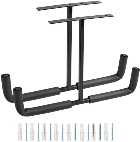 Locawaya Crochets de plafond robustes pour garage, support de rangement au plafond pour garage, support mural utilitaire pour bois, outils, vélo, tige de pêche