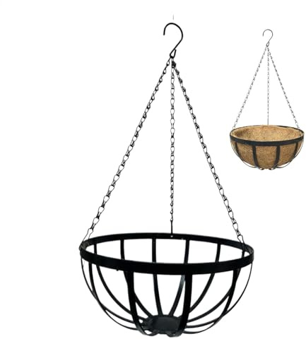 Cesta colgante para plantas de techo, maceta colgante, cesta para macetas de interior con forro para terraza, porche, jardín, balcón