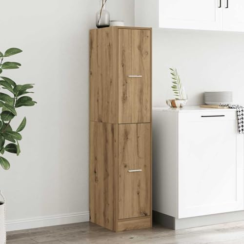 Homgoday Apothekerschrank Artisian Eiche Holzwerkstoff 4 Schubladen 30x41x144,5 cm - Dekorativ & Praktisch für Zuhause & Büro Model855177