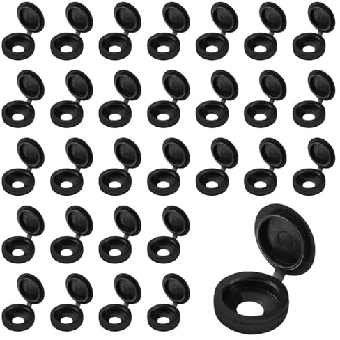 50 Pack Reusable Hinged Screw Protection Caps; Self-Closing Snap Design for Concealing M5 Fasteners with Universal Diameter Compatibility – Dustproof & Clean Finish Solution