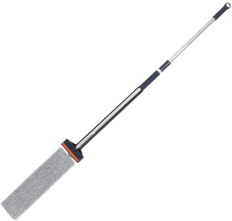 ROMISBABA Trapeador Rápido Portátil con Cabezal Giratorio Paños de Microfibra Reutilizables para Limpieza Seco y Húmedo Mango Inoxidable Resistente para