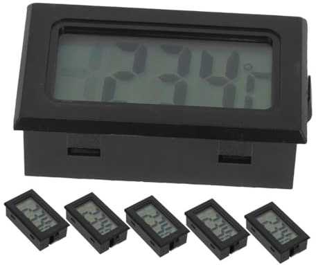 BAZEITFLOW 6 Pezzi Termometro Compatto con Sensore ad Precisione Display Chiaro Misurazione Temperatura ed Esterna per Serra Frigorifero e Ambienti