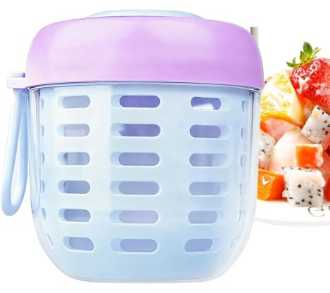 YNPQTDS Gobelet à salade avec couvercles et fourchette, récipient réutilisable avec poignée, shaker à salade avec couvercle et fourchette, pour le petit déjeuner