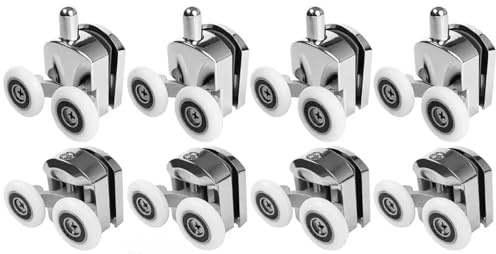 Puleggie di fissaggio per porte doccia, Rulli for porte scorrevoli della doccia, confezione da 8/4/10, diametro 23 mm(8pcs-Diameter 23mm)