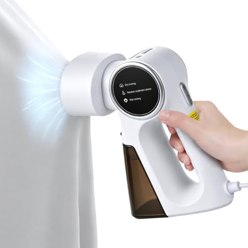 Tuocal Steamer Dampfglätter mit Saugfunktion, 5000Pa Saugleistung 2-in-1 Dampfgarer & Bügeleisen Dampfbügeleisen 260ml Wassertank 3 Modi & 360°-Auslaufschutztechnologie zur Faltenentfernung