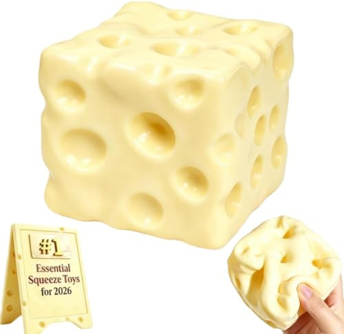 FRGITYGIFT Squishy Fromage, 6CM Squishy Fromage pas cher anti stress fromage, Balle Cheese Jumbo Douce, Mignonne et Réaliste, à Remontée Lente, Cadeau de Fête Anti-Stress pour Anxiété et Stress