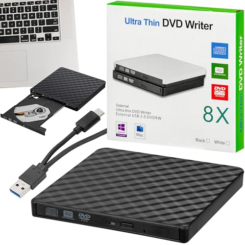 NEONIX External DVD Drive USB 3.0 Type-C Portable CD DVD +/-RW Burner