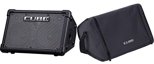 BOSS CUBE Street EX Verstärker mit Transport-Case für Gitarre, Schwarz, 50 W, Class D, Batteriebetrieben, 25 cm, 2 Bänder