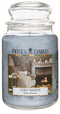 Price's - Cosy Nights Large Jar Candle - Sweet, Delicious, Quality Fragrance - Long Lasting Scent - Up to 150 Hour Burn Time