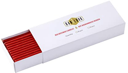 Danilovo Bienenwachs Kerzen 50 Stück (Rot) - Orthodoxe Kerzen für Gebet Rituals Tischdeko - Ungiftig, Ruß - Tropffrei, Lang, Nachhaltige Produkte (Höhe 20,5 cm)