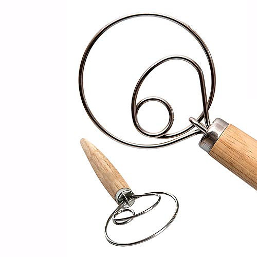 Paquet De 2 Fouets à Pâte Danois, Fouet à Pâte à Pain De Style Hollandais En Acier Inoxydable Pour Biscuits à Pain Bricolage Ou Accessoires De Cuisine à Pizza