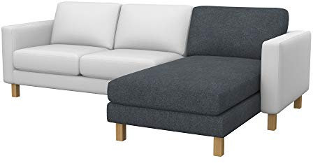 Soferia Überzug Kompatibel Mit Karlstad Bezug Schonbezug Chaiselongue-Bezug Fleckschutz Kratzfest Robust Strong Grau Anthrazit