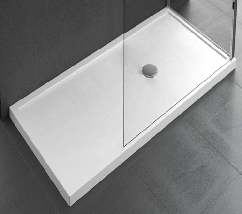 Novellini Olympic Plus Piatto Doccia Alto Misura 110X70 Altezza 12,5 cm Colore Bianco Installazione Appoggio Pavimento Superficie Liscia Materiale Acrilico Compreso Piedini Copri Piletta Scarico