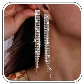 Inilbran Boho Strass Ohrringe Gold - Lange CZ Kette Kristall Tropfen Vintage Quasten Baumeln Schmuck Für Frauen Und Mädchen