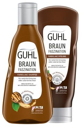 Guhl Braun Faszination Vorteilspack - Shampoo 250 ml & Spülung 200 ml - Haartyp: brünett, braun