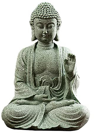fazhongfa Mini Buddha Statue 4.7 Inch Natural Stone Handmade Buddha Sculptures Creative Zen Garden Aquarium Fish Tank Decorations Home Decor to Friend Family Mom Father as Gift (Meditation)