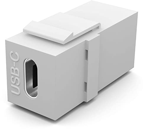 HB-DIGITAL Keystone modul med USB-C-uttag | multimedia-keystone för patchpanel nätverksdosa hållare anslutning adapter koppling Plug & Play vit
