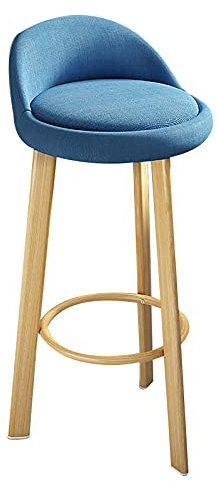 Trästol Trästol med fotstöd Enkel montering Farmhouse Barstolar för Inomhus Utomhus Hem Kök Business (Grå 79cm) (Blå 79cm) Made in China