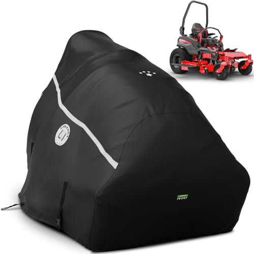LI LIBZAKI 420D Zero Turn Mower Cover ,Waterproof 420D Marine Grade Fabric -Universal Fit for John Deer,Cub Cadet Zero Turn Up to 60 Lawn Mower Decks,Dimensions: 79 L X 46 WX 55 H-Black