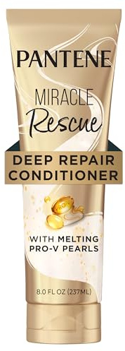 Pantene Miracle Rescue Deep Conditioner with Melting Pro-V Pearls - For Dry, Damaged, or Color-Treated Hair - Intense Moisture & Repair - 8.0 Oz