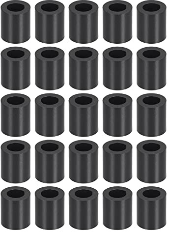 YOKIVE 100Stk Schwarze Runde Abstandhalter Gewindelose Unterlegscheiben mit Hoher Isolierwirkung Halt Höhe Konsistent Ideal für M4 Schrauben (ABS 4.2mm x 7mm x 8 mm)
