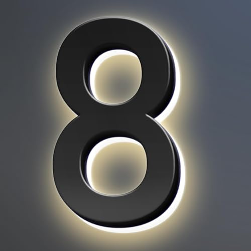 Numeri Civici, Numeri Civici Retroilluminati A LED, Numeri Civici Moderni Illuminati, Numeri Civici Illuminati Per Esterno.,8