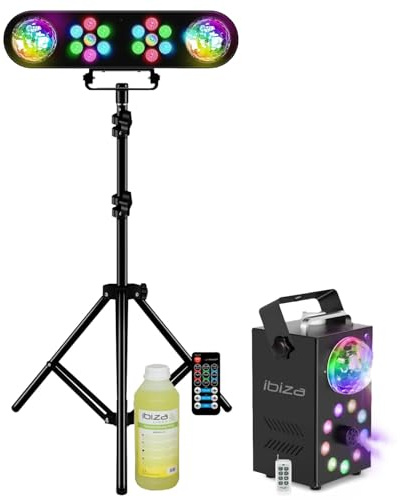 Générique Pack MOOVING LIGHT - Pied Lumières Éclairages Projecteurs Astros PAR - Machine Fumée LED FOGGY-ASTRO Fête Bar Dj Anniversaire Club