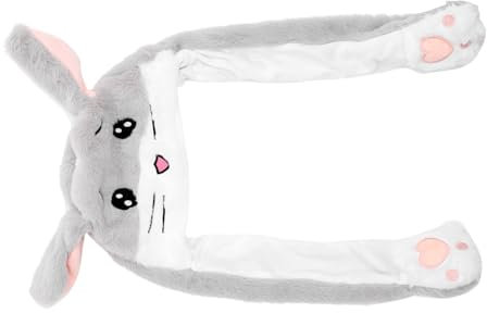 ABOOFAN Plüsch Hamster Ohrenmütze Mit Beweglichen Ohren Cartoon Party Hut Für Winter Frühling Und Herbst Kopfbedeckung Für Fotografie Und Kostüme