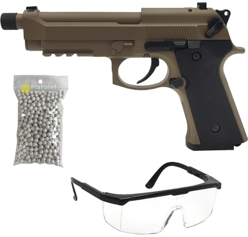 Saigo Defense Pack Airsoft Pistolet Électrique AEP / CM132S Automatique/Coup par Coup et Rafale/Tan (Désert) / Plastique ABS et Métal/Puissance 0.5 Joule/Livré avec Accessoires