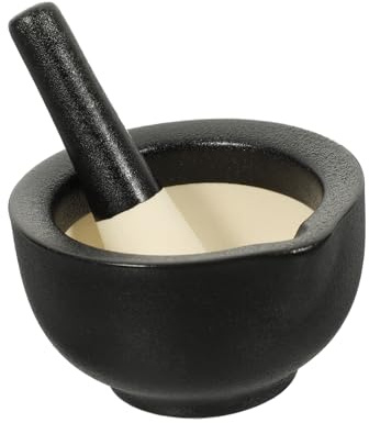 ABOOFAN Ciotola Mini Macinazione Aglio in Ceramica Con Pestello Ergonomico Utensile Per Spezie e Semi Strumento Compatto Per Cucina Domestica Adatto Tisane e Pesto