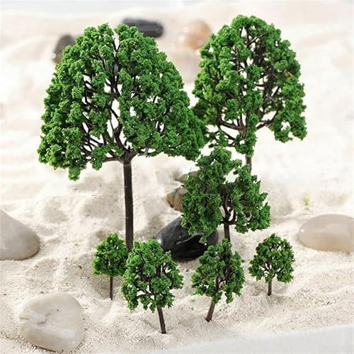 URPIZY 11 árboles de modelo mixto, árboles de tren de estilo mixto, árboles de arquitectura, modelo de construcción, mesa de arena, para paisajes en miniatura, modelo de paisaje de tren