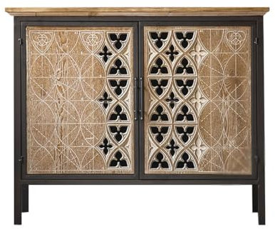 MPOPO Entryway Cabinet Country Retro Iron Carving Hollow Side Cabinet Sideboard Sideboard Bed And Breakfast Hotel Decorative Storage Cabinet Kitchen Storage Cabinet