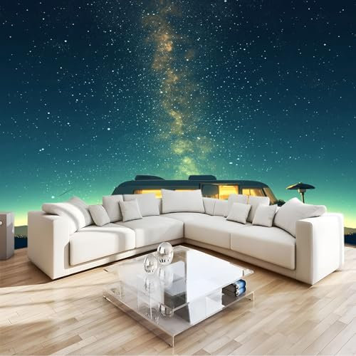 Wandgemälde Tapete Nordlicht Fototapete Für Schlafzimmer Wohnzimmer Sofa Tv Hintergrund Wanddekoration Vliespapier, 350 x 246 Cm Wanddeko Wohnzimm