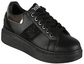 Sneakers Donna con Platform e Strass - Taglia 37
