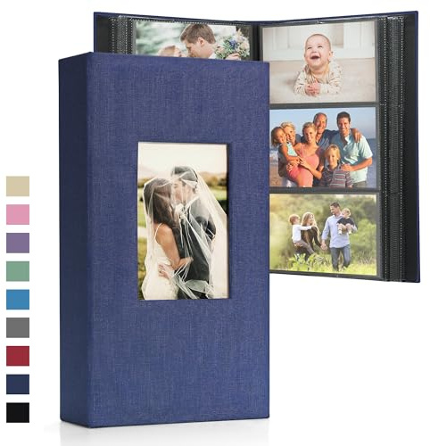 DazSpirit Großes Fotoalbum Einsteckalbum für 408 Fotos (10x15 cm) | Leinenbindung, Personalisierbar, Ideal für Familie, Hochzeiten, Reisen & Baby-Erinnerungen, Fotobuch zum Einstecken