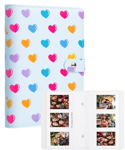 156 Fotoalbum für Instax Mini Film (54 x 86 mm), 2x3 Zoll Bilderbuch Passend für Polaroid Zink und HP Sprocket Instant Photo Papier,K-pop Fotokarten (Blau)
