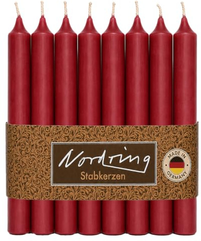 Nordring 8 Stabkerzen 2,2 x 18 cm rot