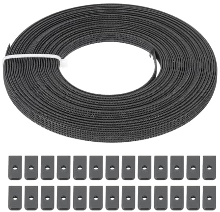 PATIKIL Ossa per Cucire, 15 Iarde 6mm Ampio Poliestere Alto Densità Stecche per Corsetti Corsetto Stecca con 60Pz Cappucci Terminali per Corsetto Abito Sposa Cappello Fai da Te, Nero